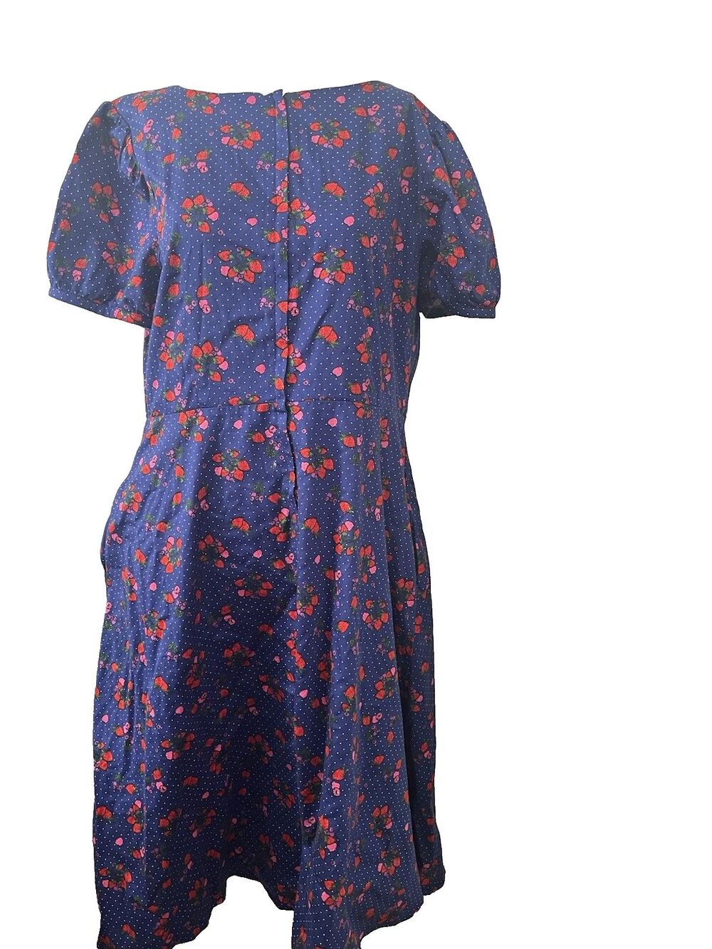 Collectif London Dress Size 2XL Kitsch Strawberry Twee Preppy Retro Nerd Cotton - Picture 2 of 11